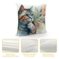 thumbnail image 4 of PHYHOO Yellow Vintage cat Throw Pillow Covers, Cute cat Pillowcase ,Cat , Cat Pillow Cover, Cat Mom for Women,, 4 of 5