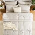 thumbnail image 2 of Queen Comforter Set, Navy 7 Pieces Bed in a Bag All Season Bedding, with Stitch Quilted Comforter Flat Sheet Fitted Sheet Pillowcases, 2 of 9