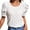 White, variant on Spring and Summer New Short Sleeve Round Neck Women Chiffon Ruffle Sleeve Blouse Girl Top Loose Women T Shirt Women Soft Turtle Neck Tee Technical Shirts Women Loose Tees for Women Dark Tee