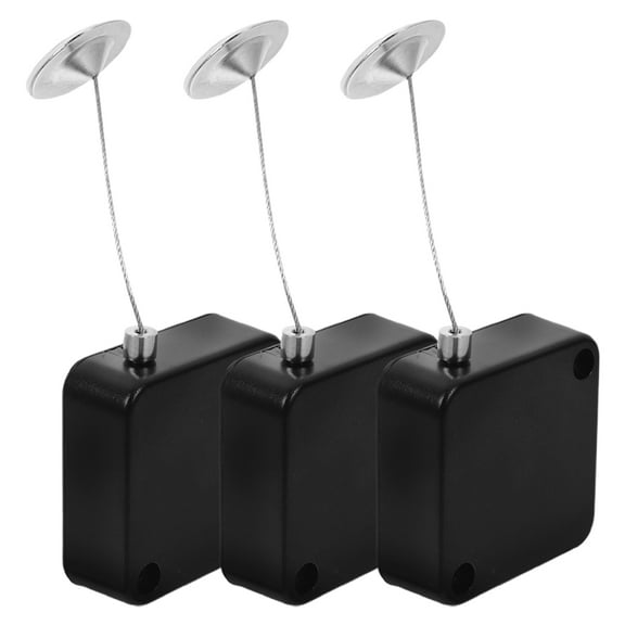 MINLIXIN 3-Pack Retractable Steel Cable Locks Anti-Theft Security Wire Rope for TV, DVD, Remote Controls - 1 Meter Length