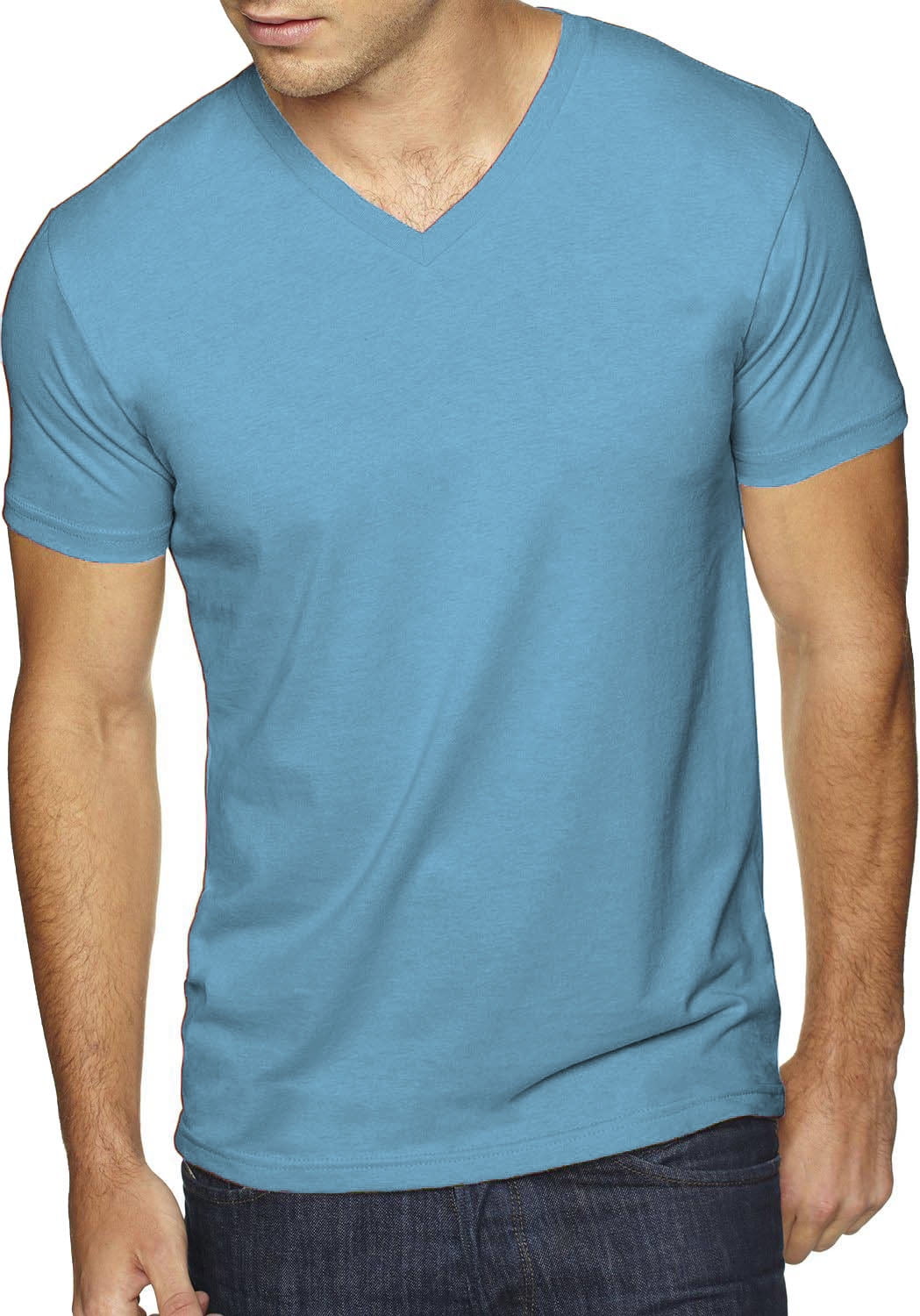 Hat and Beyond Mens V Neck Tee Solid Fit Premium T Shirts S-2XL 
