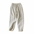 thumbnail image 1 of FNFYFH Liquidation Pantalons en Lin et Coton pour Femmes Couleur Unie Respirant, 1 of 9