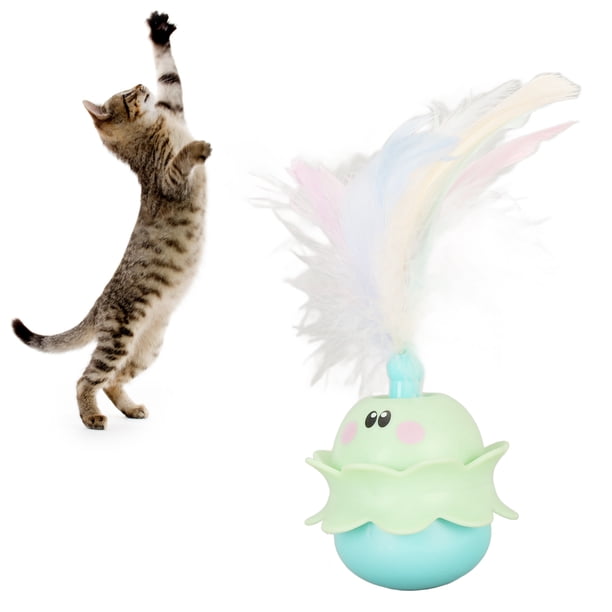 Juguete Eléctrico De Plumas De Gato, Juguete De Plumas De Gato De Rotación Automática Para Balcón Para Interiores