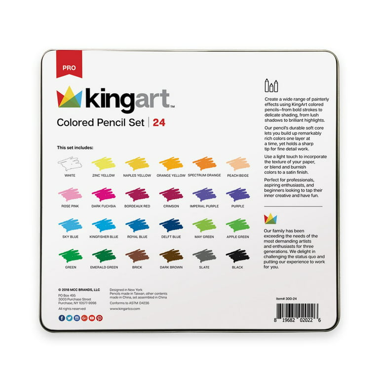 KINGART® Soft Core Colored Pencils Set of 72 Unique Vibrant Colors