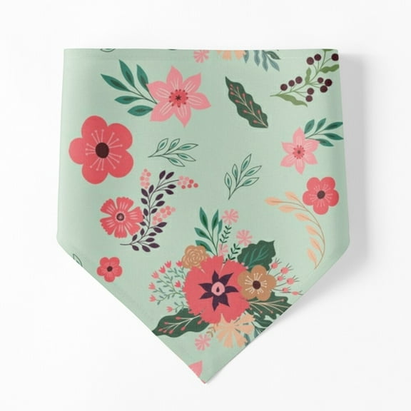 Floral Pattern Dog Bandana - Triangle Bibs Scarf Pet Accessories