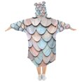 thumbnail image 2 of FORMRS Wearable Blanket Hoodie with Sleeves for Kids Cozy Flannel Sweatshirt, Blue Shimmering Pattern, 2 of 7