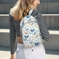 thumbnail image 5 of Bingfone Butterfly Print Canvas College Laptop Backpack, Large Capacity Lightweight College Bookbag Casual Daypack-, 5 of 5