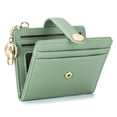 thumbnail image 1 of Slim Wallet for Women,Blocking Bifold Credit Card Holder with Zipper Coin Pocket,ID Window,Keychain（green）, 1 of 5