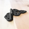 thumbnail image 7 of Renovators Supply Hoosier 2" Black Wrought Iron Cabinet Hinge 3/8 in Offset w/Hardware Rust Resistant Flush Mount Hinge for Kitchen Cabinets, Pack of 2, 7 of 7