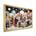 thumbnail image 2 of Designart "Art Deco Winter Wonderland Orange Bubble Village" Cityscapes Framed Wall Art Decor - Industrial Grey City Art Deco Living Room Framed Canvas Art, 2 of 6