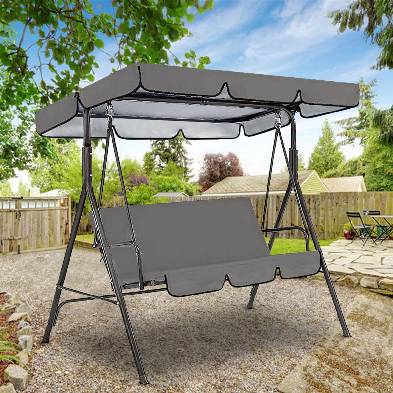 2 3 Seater Replacement Swing Canopy Cover,Waterproof Swing Canopy Outdoor Cover,UV Protection Patio Hammock Cover Swing Chair Top Cover Roof for Garden 