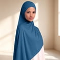 thumbnail image 2 of VISALY Instant One Piece Hijab for Women Breathable Muslim Head Scarf Soft Stretchy Prayer Hijab Lightweight Full Coverage Hijab Scarf Casual Hijab Shawl Wrap Undercap Head Wraps Navyone Size, 2 of 5