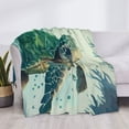 thumbnail image 3 of Naloa Watercolor Turtle1 Flannel Blankets - Thick and Warm Blanket for Winter, Soft Fuzzy Plush King Blanket for All Seasons50"x40", 3 of 6