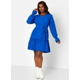 thumbnail image 4 of Rebdolls Women's Plus Tiered Sleeve Mini A Line Dress - Blue, L, 4 of 5