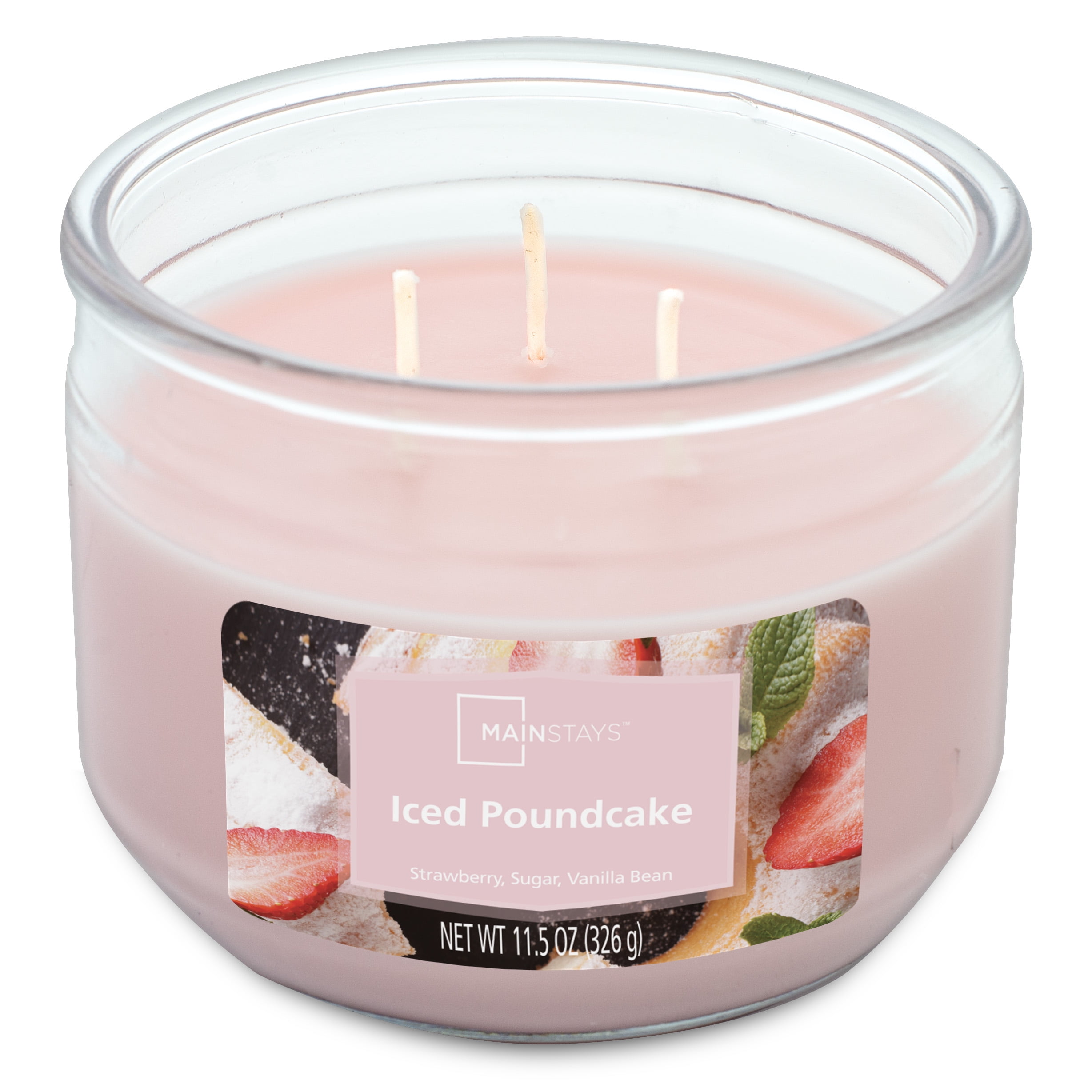 Mainstays Iced Poundcake Scented 3 Wick Candle, 11.5 oz.