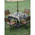 thumbnail image 5 of Square Outdoor Tablecloth with Umbrella Hole Grey Geometric Outside Table Cloth Waterproof Patio Table Cover Boho Aztec Southwest Abstract Plaid Zipper Tablecloths for Picnic Party Camping 60x60 Inch, 5 of 8