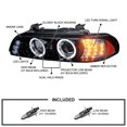 thumbnail image 3 of Spec-D Tuning Halo Projector Headlights + LED Signal Glossy Black Compatible with 2001-2003 BMW E39 5-Series All Without OE Xenon Headlights, Left + Right Pair Headlamps Assembly, 3 of 5