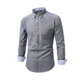 thumbnail image 5 of UVEASISHA Slim Fit Dress Shirts for Men Business Casual Office Shirt Cotton Long Sleeve Collared Shirts Solid Color Stylish Wedding Party Shirt Gray L, 5 of 7