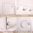thumbnail image 5 of BEAUTYPEAK 23"x18" Rectangular Hollywood Vanity Mirror with Magnifier and 15 Adjustable Light Bulbs, White, 5 of 6