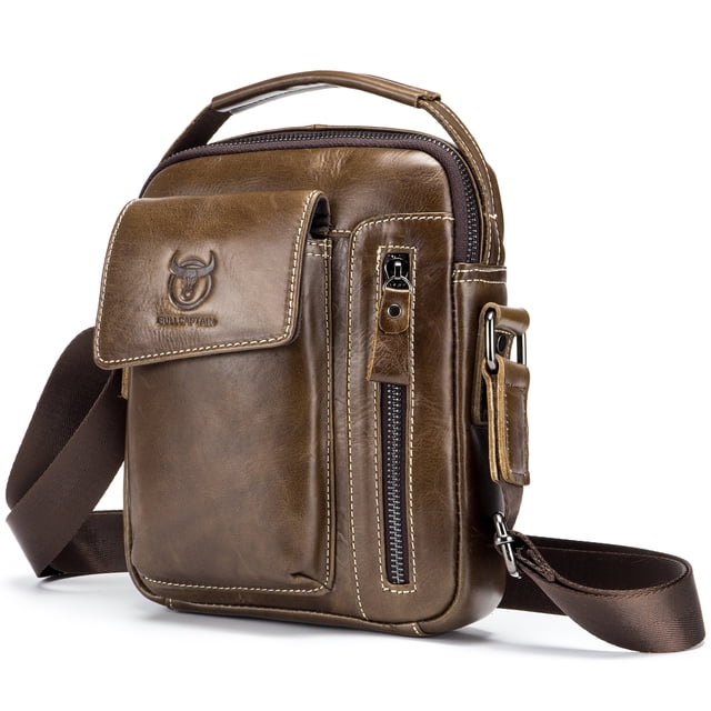 Bandolera Bolso bandolera de cuero genuino vintage para hombre, bolso bandolera de viaje deportivo a BULL CAPTAIN Bandolera