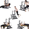 thumbnail image 5 of Printasaurus Multi-Fonction Barbell Rack Stand/Barbell Rack Paire de Support Réglable - Charge Maximale 550Lbs - Acier Robuste Squat Barbell Banc Libre Presse/domicile Gym Portable Haltère Racks Stands (D-Noir), 5 of 5