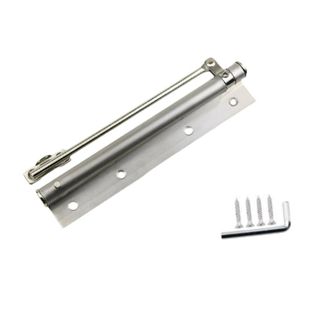 Luzkey Fermoir de Porte Automatique Robuste Réglable Auto-Fermant Charnière à Ressort pour Raccord Résidentiel Argent