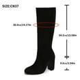 thumbnail image 6 of Knee High Boots Women – Slightly Wider Calf Faux Leather Tall Dress Boots, Block Heel & Side Zipper – Classic Comfortable Fashion Fall Winter Boots(Color:Black,Size:6), 6 of 8
