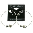 thumbnail image 2 of Mi Amore Crystal Ring Accent Hoop-Earrings Silver-Tone/Black, 2 of 3