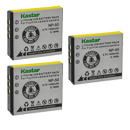 Kastar NP-50 Battery 3-Pack Replacement for Pentax D-LI68 D-LI122 Battery Optio A36 Optio A40 Optio S10 Optio S12 Optio VS20 Optio Q Optio Q7 Optio Q10 Optio Q-S1 Optio V10 Camera