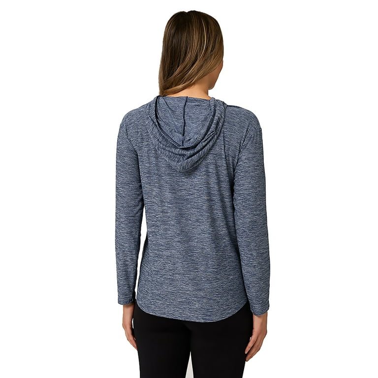 32 Degrees Women's Cool Long-Sleeve Hooded T-Shirt - Inky Indigo