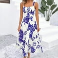 thumbnail image 5 of Women's Floral Ruched Mesh Bodycon Maxi Dress Cowl Neck Long Cami Dress, 5 of 7