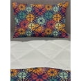 thumbnail image 3 of Floral Comforter & Sham Bedding Set, Silhouettes of Blossoming Fresh Petals of Spring Season on Dark Toned Background, 3 pcs Duvet Set Microfiber Filling Quilt, 5 Sizes, Multicolor, by Ambesonne, 3 of 4
