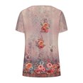 thumbnail image 5 of Lolmot Blouses & Button-Down Shirts for Women Casual Short Sleeve T Shirts Fashion Floral Printed V-Neck Pullover Blouse Regular-Fit Summer Tops for Women, 5 of 5