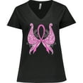 thumbnail image 3 of Inktastic Breast Cancer Awareness with Butterfly Ribbon Words Women's Plus Size V-Neck T-Shirt, 3 of 5