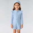 thumbnail image 4 of Girls Rash Guard Swimsuit Sun Protection Long Sleeve Ruffle Floral Pattern Girls Bathing Suits Size 5-6 Years, 4 of 4