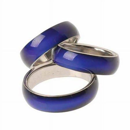 Stainless Steel Mood Ring Funky Groovy 60s Hippie 12 Pack Costume Accessory