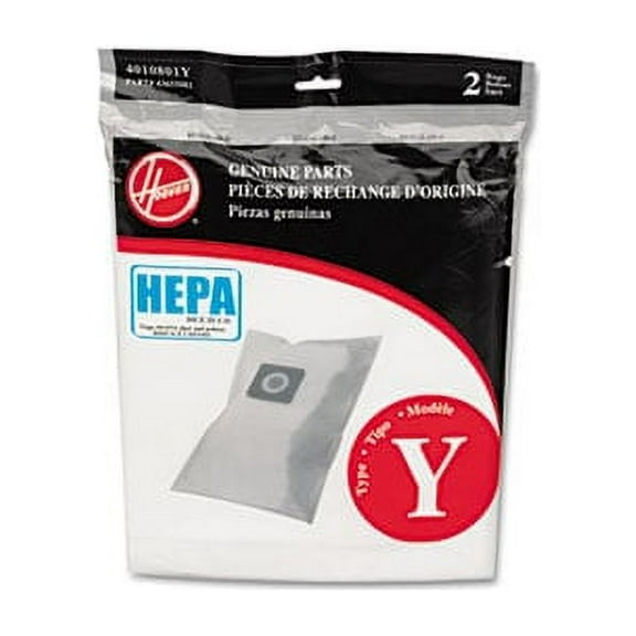 Replacement Part For Hoover Commercial AH10040 HEPA Y Filtration Bags for Upright Cleaners, 2/Pack