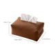 thumbnail image 3 of Funda de piel sintética para caja de pañuelos | Elegante organizador de papel de mesa para el hogar, la oficina y el coche | Blanco, gris o marrón, 3 of 6
