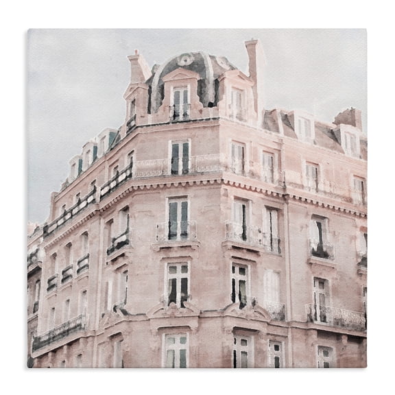 Stupell Industries Cottage Pastel City Building Canvas Art, 24 x 24, by LSR Design Studio