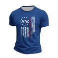 thumbnail image 4 of America 250 Shirts for Men 1776-2026 American Flag Print Short Sleeve Crew Neck T Shirts Big and Tall Relaxed Fit Casual Breathable Muscle Tops, Blue, #01 Blue, 4 of 5
