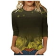 thumbnail image 1 of Pompotops Mode T-shirt Décontracté à Manches 3/4 Col Rond Confortable pour Femmes en Solde, 1 of 5