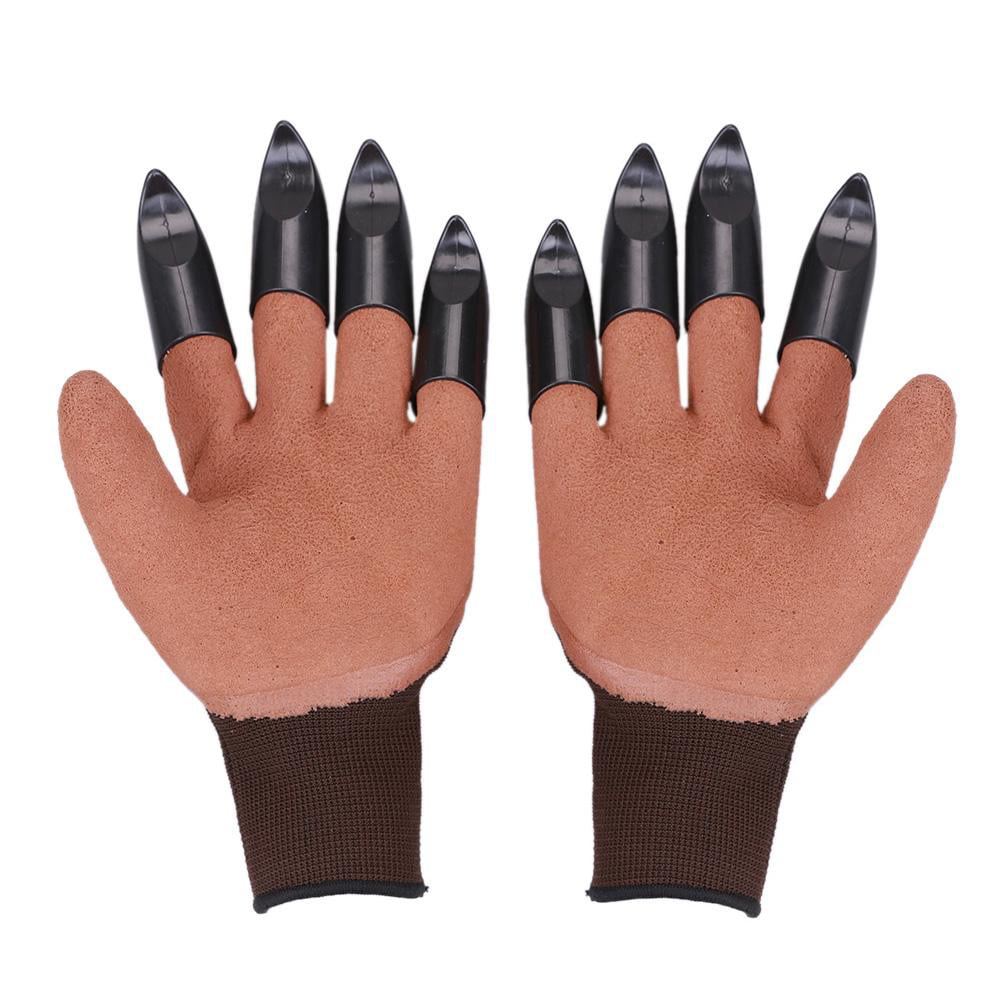 1 Pair Garden Gloves with Claw Fingertip ABS Plastic Gloves Quick Easy to Dig 