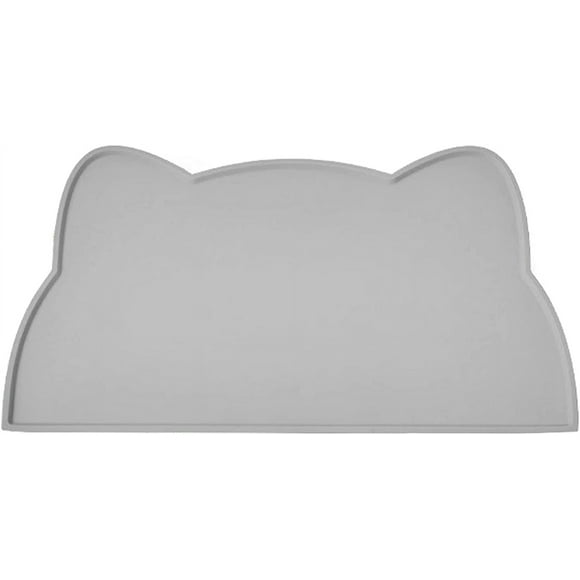 Zshan Tapis de Bol pour Chat et Chien, Tapis de Bol en Silicone Antidérapant Imperméable pour Nourriture pour Animaux (Gris Foncé)