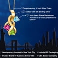 thumbnail image 2 of Gem Stone King 18K Yellow Gold Plated Silver Swiss Blue Topaz and Pink Created Sapphire and Green Peridot Pendant for Women (1.65 Cttw, Gemstone November Birthstone, Heart Shape 5MM, 18 inch Chain), 2 of 6