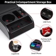 thumbnail image 4 of Auto Center Console Armrest Pillow, Car Armrest Cushion with Storage Box Cup Holder, Universal Car Center Console Cover Car Armrest Storage Box for Most Vehicles, 4 of 7