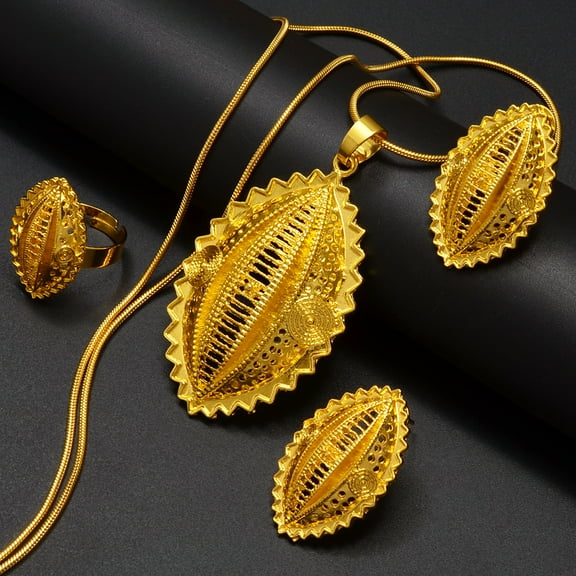 Eritrean Ethiopian Culture Ethnic Traditional Jewelry For Wedding Engagement sets 14k Yellow Gold Africa Goods