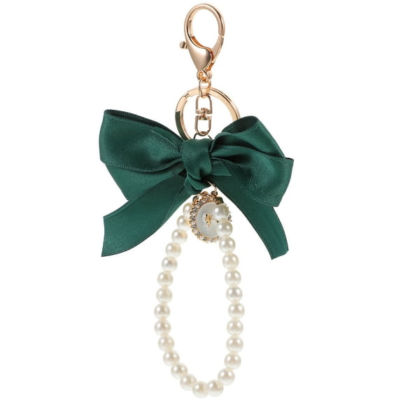 Key Fob Key Chain Car Decor Accessories Trendy Keychain Keychains for Women Wristlet Bow Keychain String of Pearls Miss