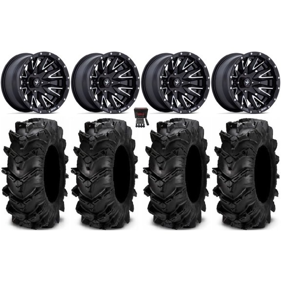 MSA Creed 14" Wheels Machined 28" Cryptid Tires Honda Foreman Rancher SRA