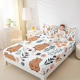thumbnail image 4 of Homewish Cute Cartoon Capybara Twin Sheet Sets,Country Farmhouse Lodge Twin Fitted Sheet,Brown White Flat Sheet For Boys Kids,Ultra Soft Home Decor,3 Pieces, 4 of 7