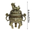 thumbnail image 3 of incense Burner Holder, incense Holder with Ash Catcher, Brass Alloy, 4 in Tall, Qilin Carved, Meditation decor, Vintage Home decor Aesthetic, Rustic decorations for Home, Table, 3 of 8
